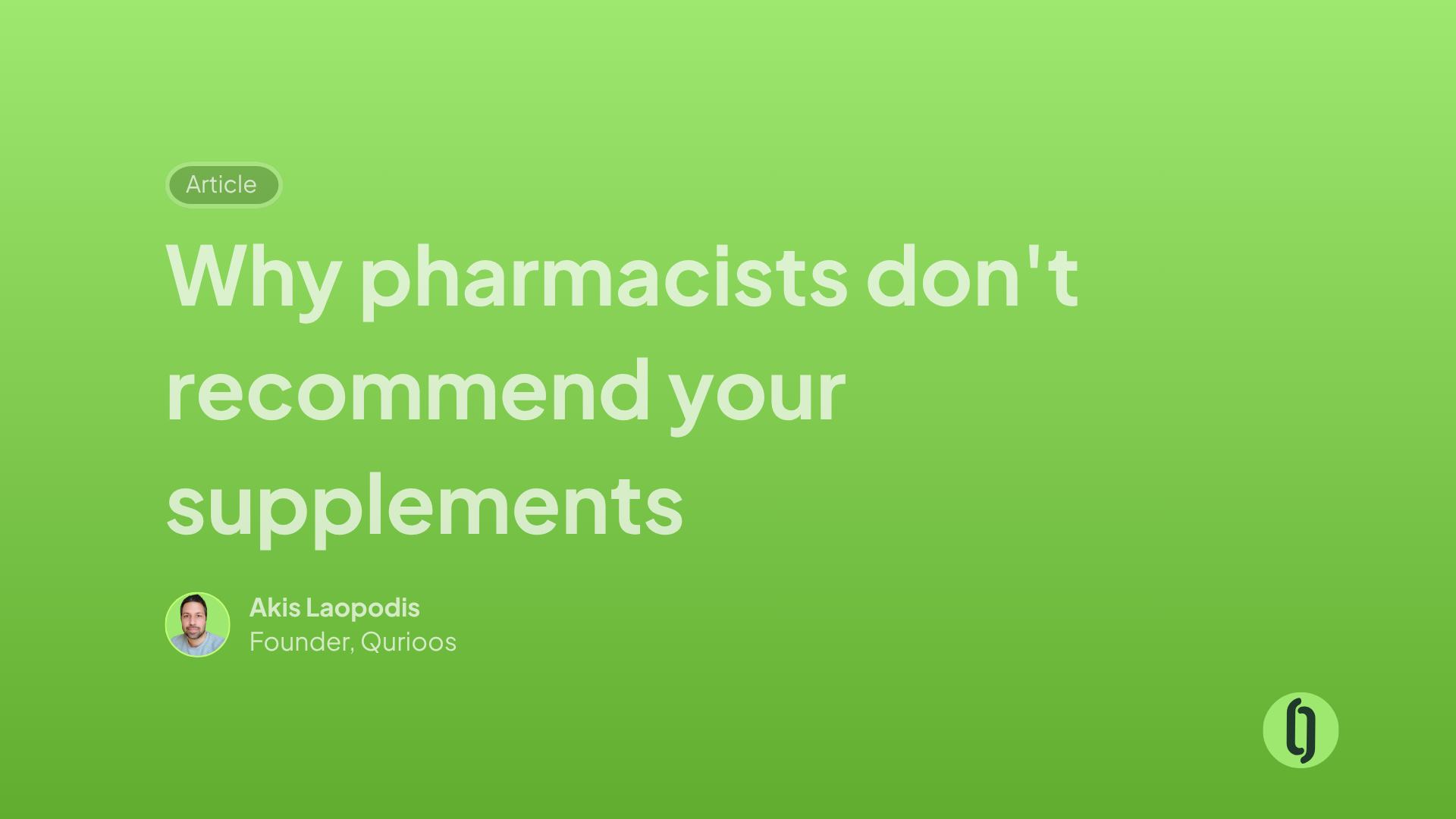 Study: Why Pharmacists Don't Recommend Your Supplement